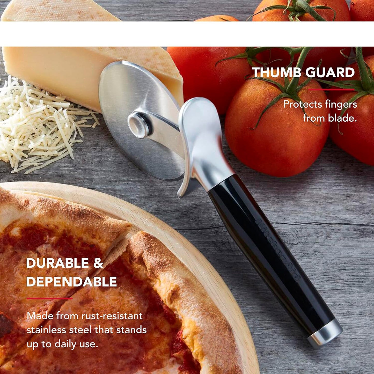 Nebula home Classic Pizza Wheel with Sharp Blade For Cutting Through Crustsk