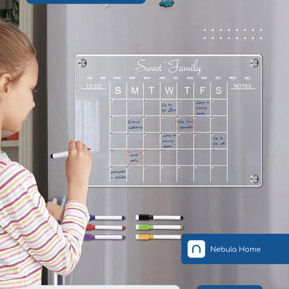 Organize with Style: Reusable Magnetic Dry Erase Calendar Board for Your Fridge